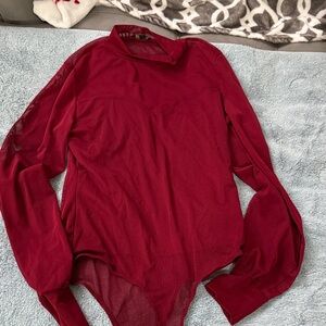 Shinestar Burgundy Long Sleeve Top